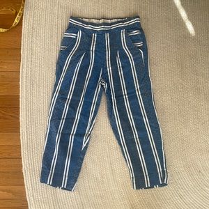 Ace & Jig Blue and White Striped Cropped Pants
